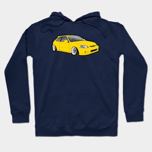 Yellow Honda Civic ek Hoodie